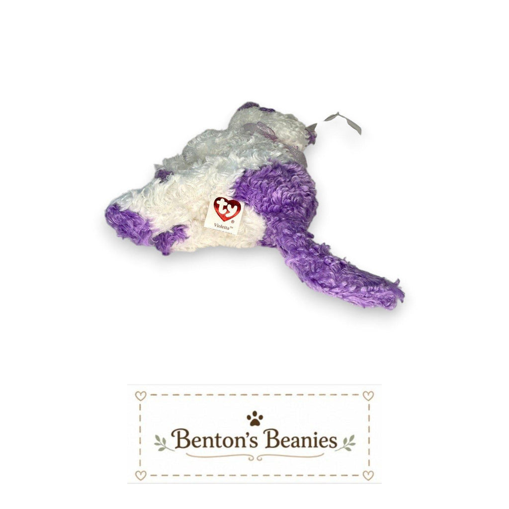 Violetta the Cat Ty Beanie Baby | Lavender Kitty Charm | Mint Heart Tag