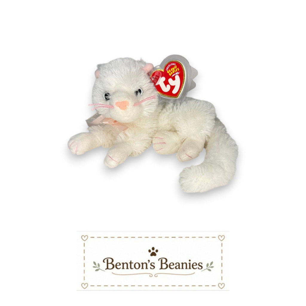 Bianca the Cat Ty Beanie Baby | Pretty Pink Whiskers | Mint Heart Tag