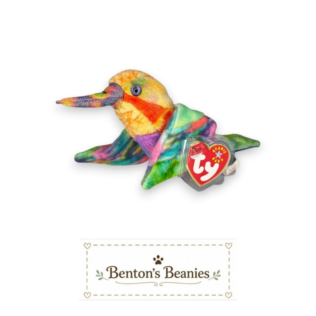 Nectar the Hummingbird Ty Beanie Baby | Rainbow Jewel | Mint Heart Tag
