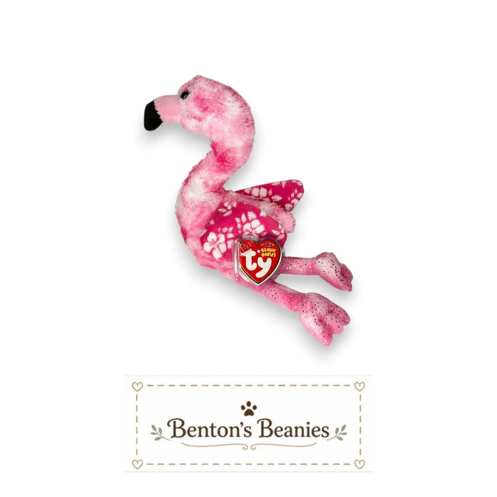 Tiki the Flamingo Ty Beanie Baby | Tropical Pinky Pal | Mint Heart Tag
