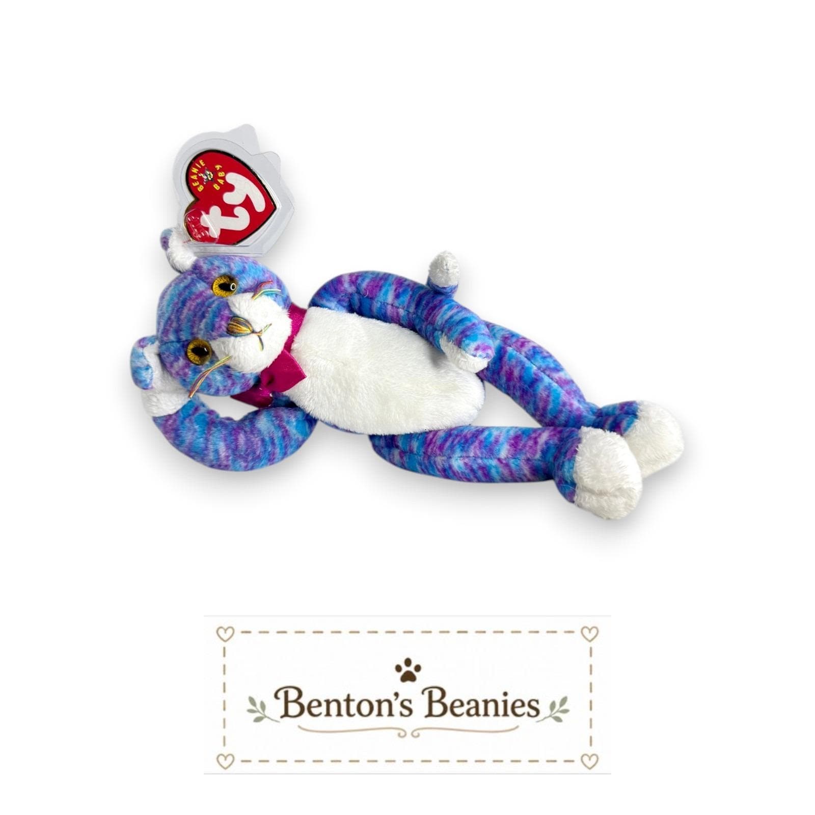 Kooky the Cat TY Beanie Baby | Mint Heart & Tush Tag