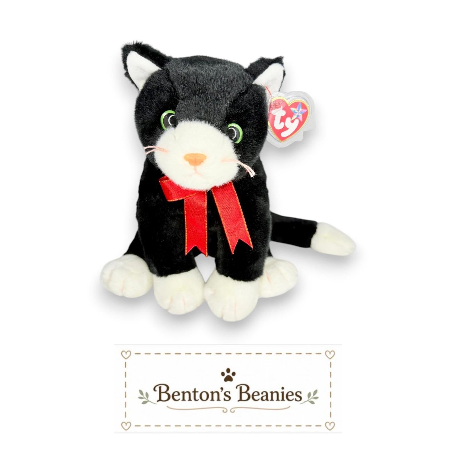 Zip the Cat TY Beanie Buddies | Mint Heart & Tush Tags