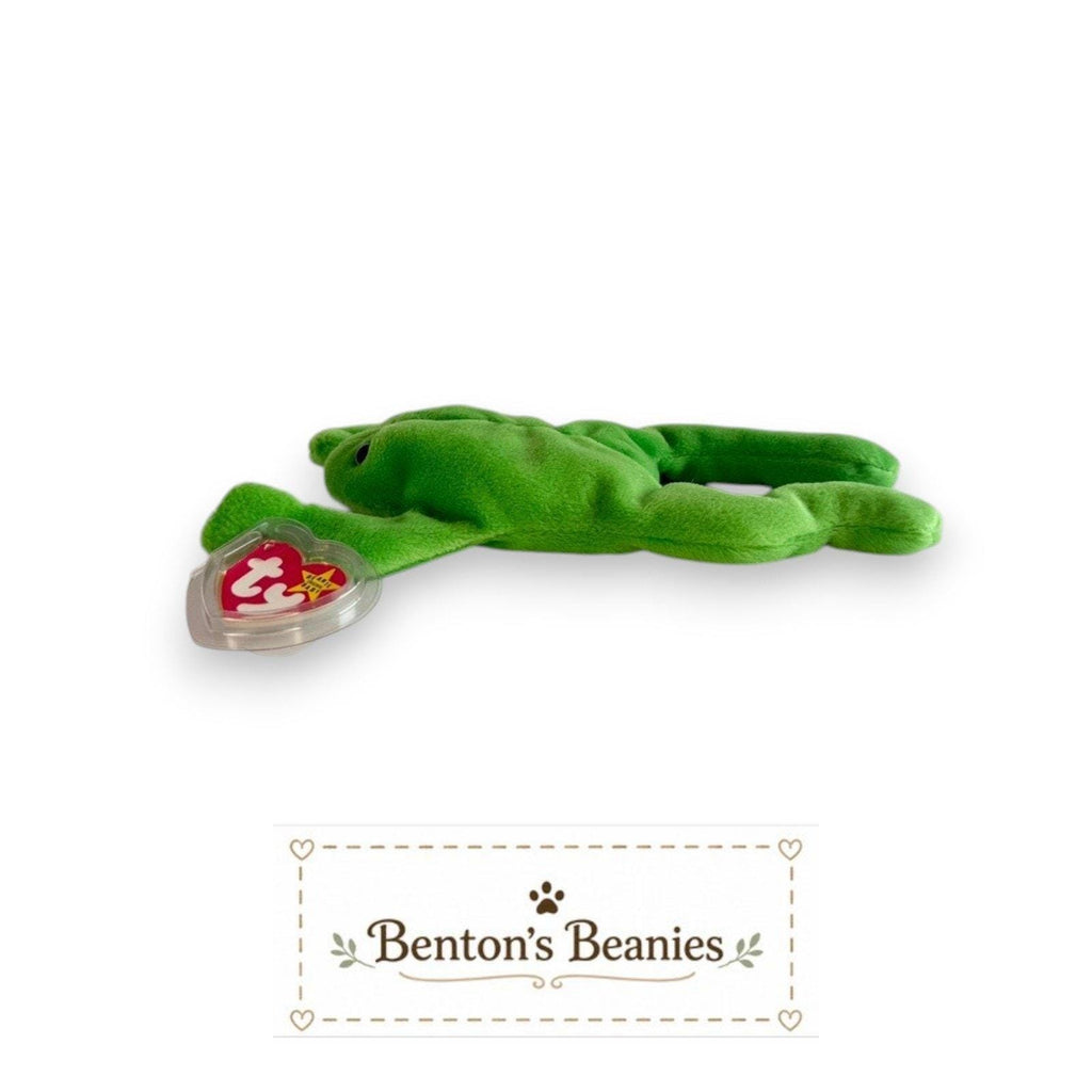 Legs the Frog Ty Beanie Baby | Lily Pad Lounger | Mint Heart Tag