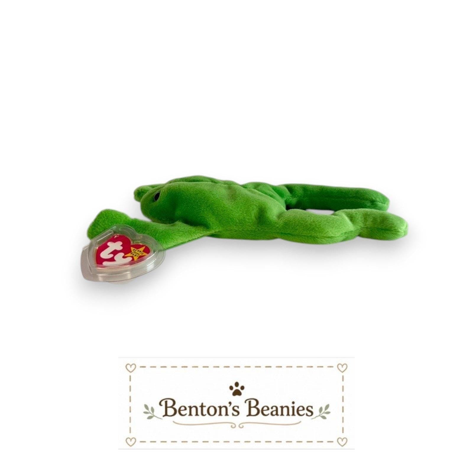 Legs the Frog Ty Beanie Baby | Lily Pad Lounger | Mint Heart Tag