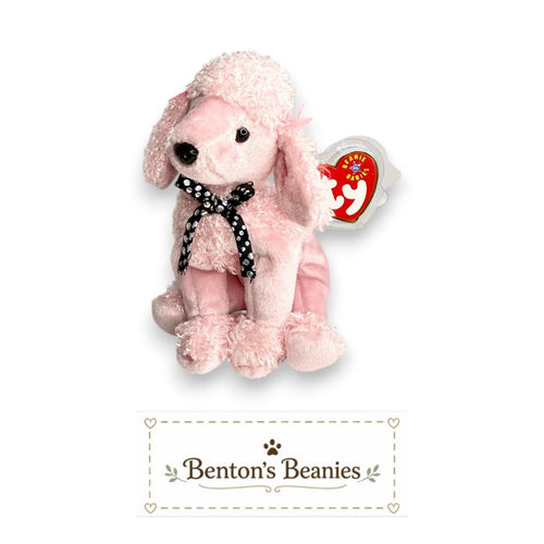 Brigitte the Poodle Ty Beanie Baby | Parisian Pink Pup | Mint Heart Tag
