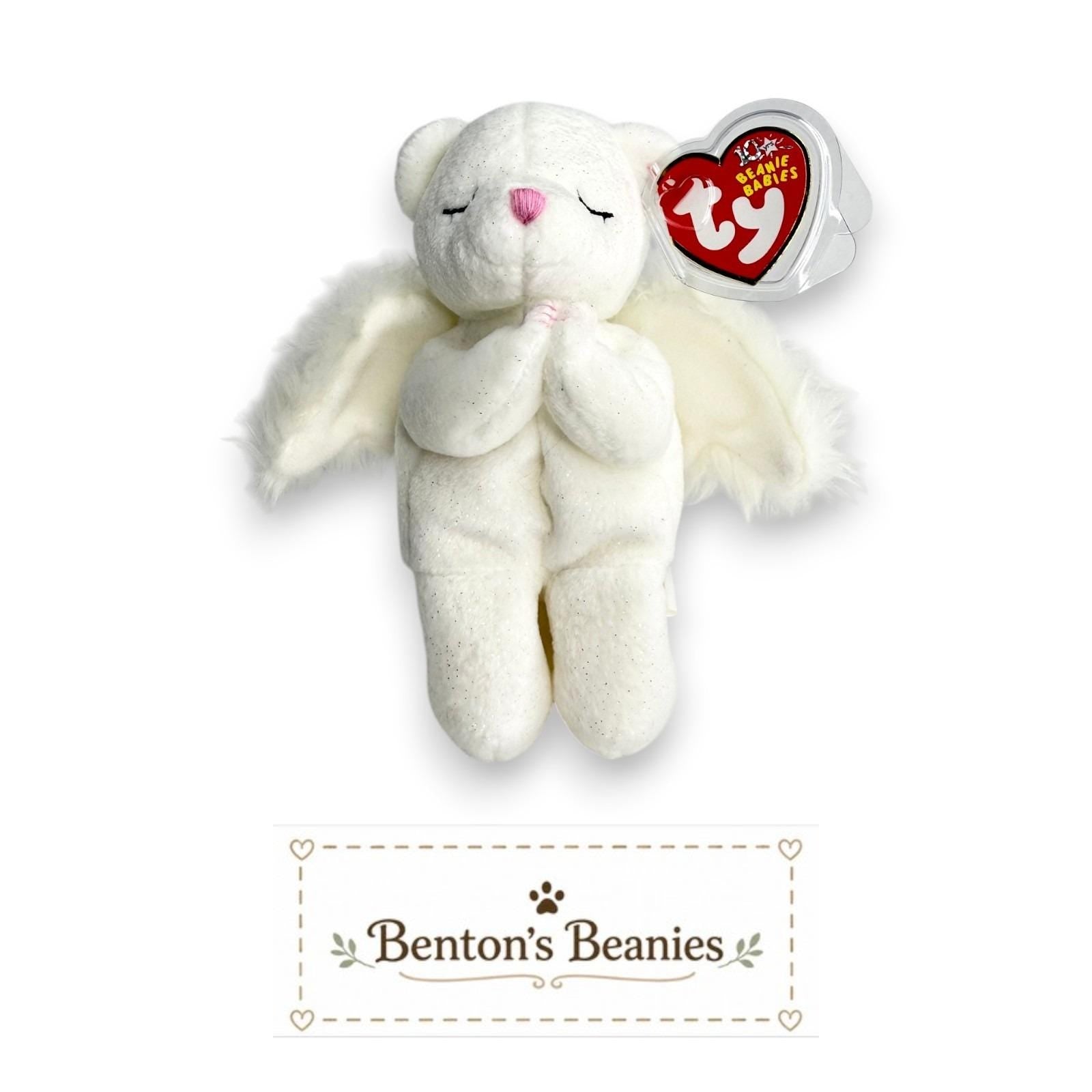 Blessed the Bear Ty Beanie Baby | Praying Guardian | Mint Heart Tag