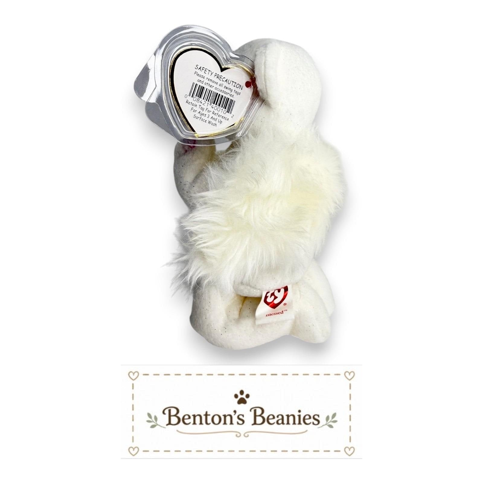 Blessed the Bear Ty Beanie Baby | Praying Guardian | Mint Heart Tag