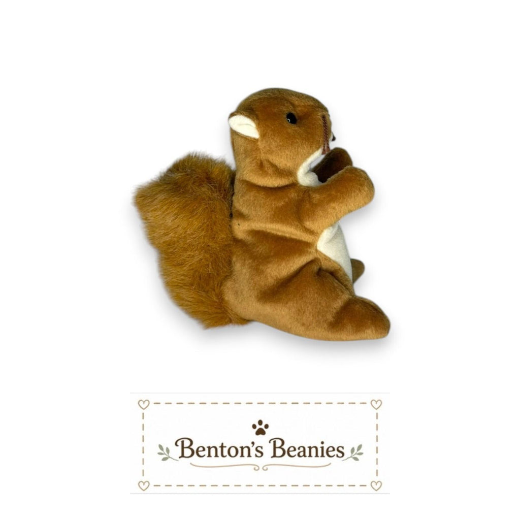 Nuts the Squirrel Ty Beanie Baby | Bushy-Tailed Buddy | Mint Heart Tag