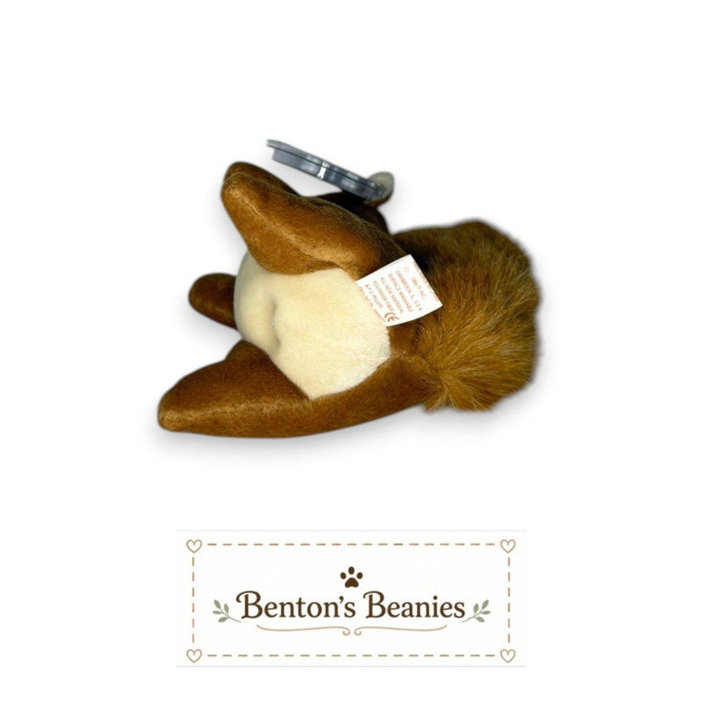 Nuts the Squirrel Ty Beanie Baby | Bushy-Tailed Buddy | Mint Heart Tag