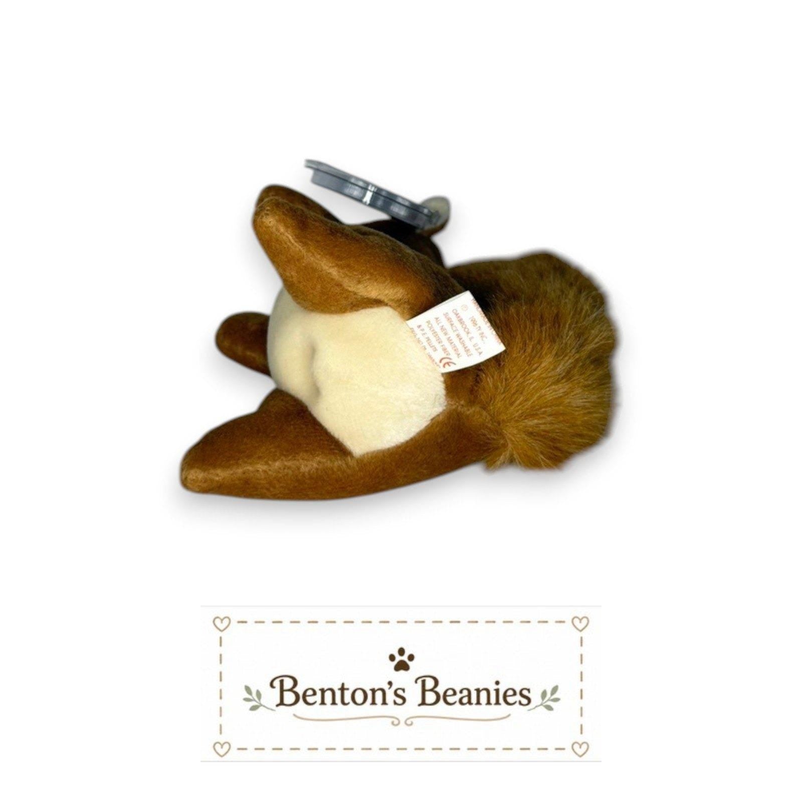 Nuts the Squirrel Ty Beanie Baby | Bushy-Tailed Buddy | Mint Heart Tag