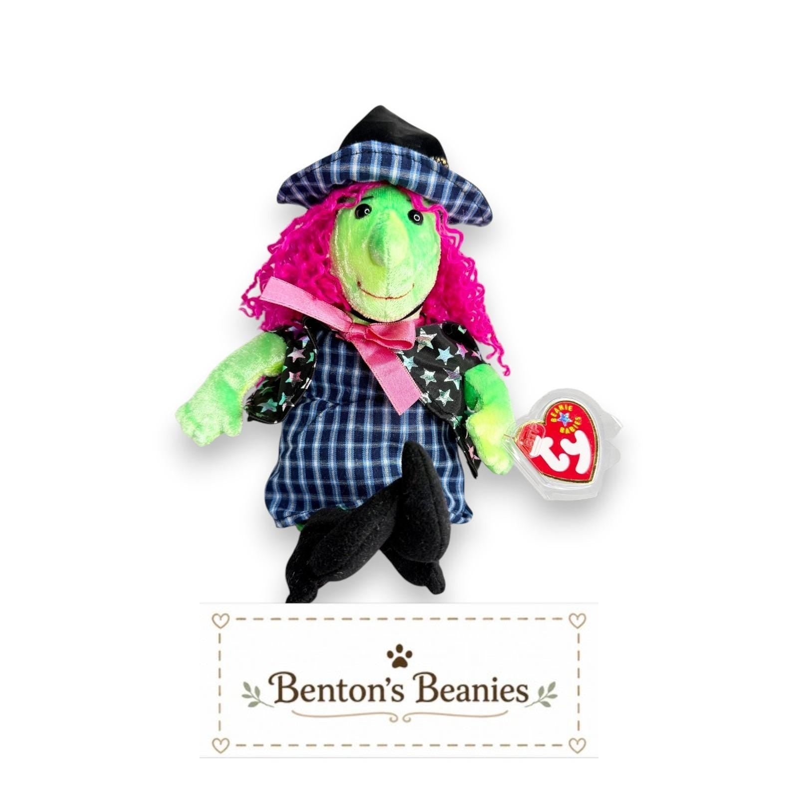 Scary the Witch Ty Beanie Baby | Spellbound Storyteller | Mint Heart Tag