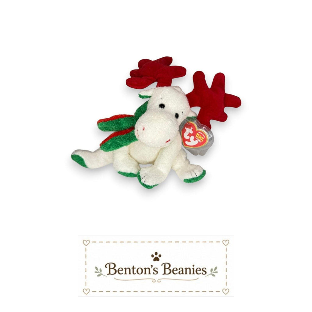 Moosletoe the Moose Ty Beanie Baby | Merry Moose | Mint Heart Tag