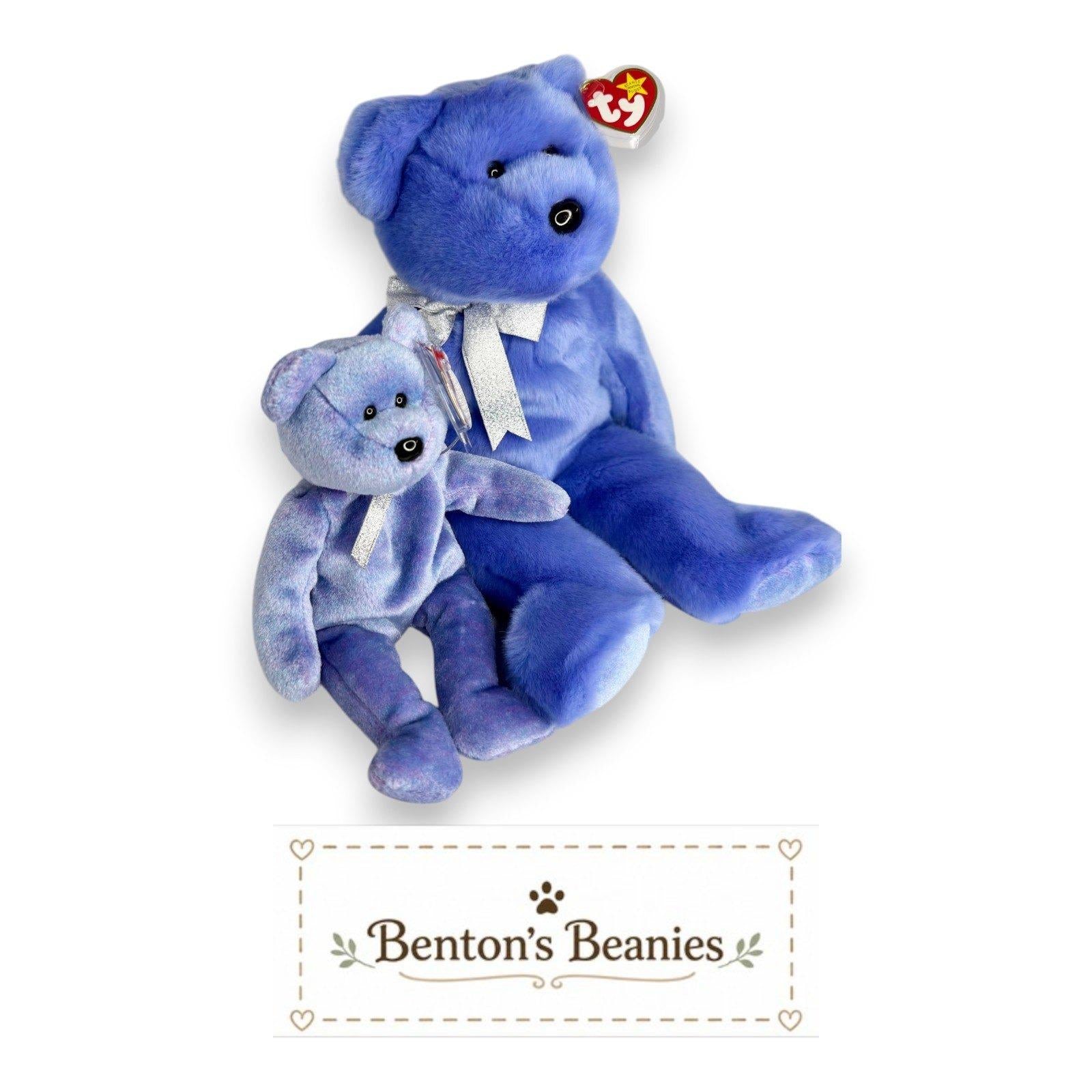 Clubby II Ty Beanie & Buddy Set | Winter Sky Companion | Mint Heart Tags