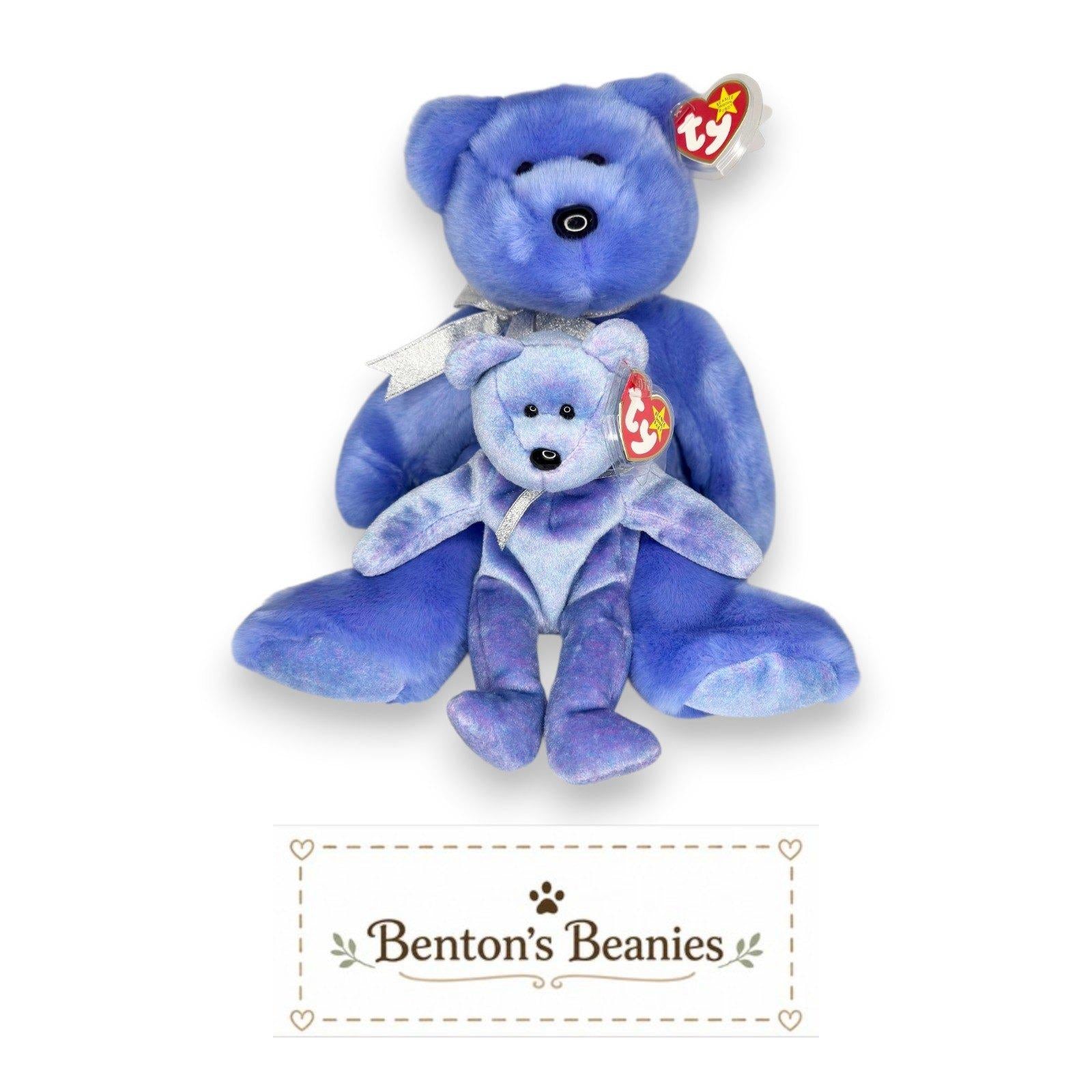 Clubby II Ty Beanie & Buddy Set | Winter Sky Companion | Mint Heart Tags
