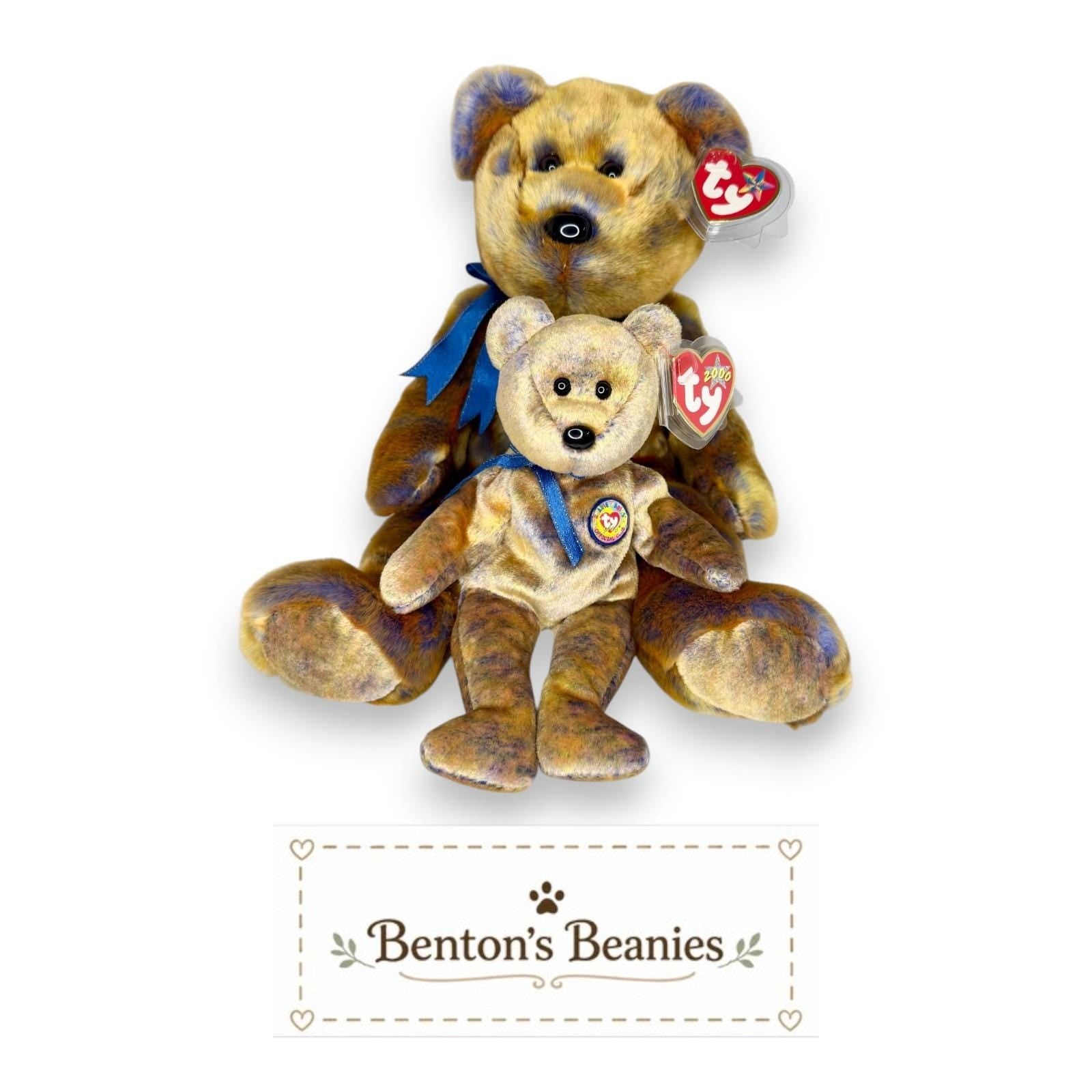 Clubby III Ty Beanie Baby & Buddy Set | Heritage Keepsake | Mint Heart Tags