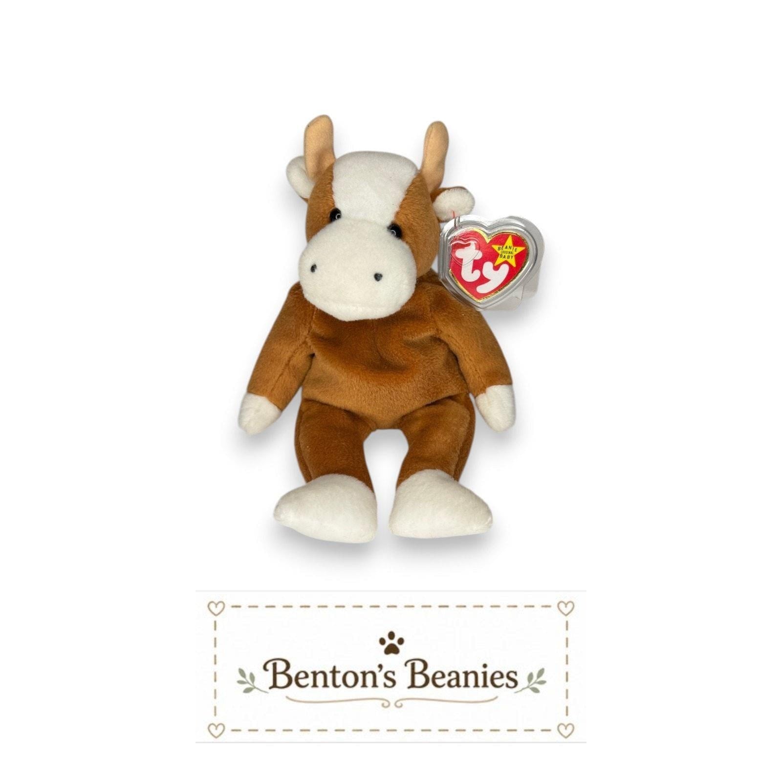 Bessie the Cow Ty Beanie Baby | Cozy Pasture Pal | Mint Heart Tag