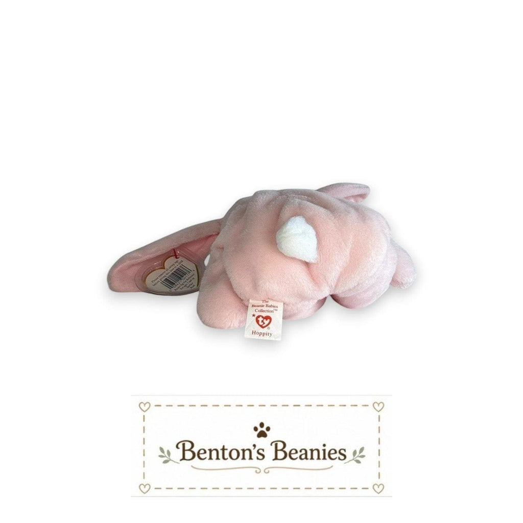 Hoppity the Pink Rabbit Ty Beanie Baby | Springtime Hopper | Mint Heart Tag