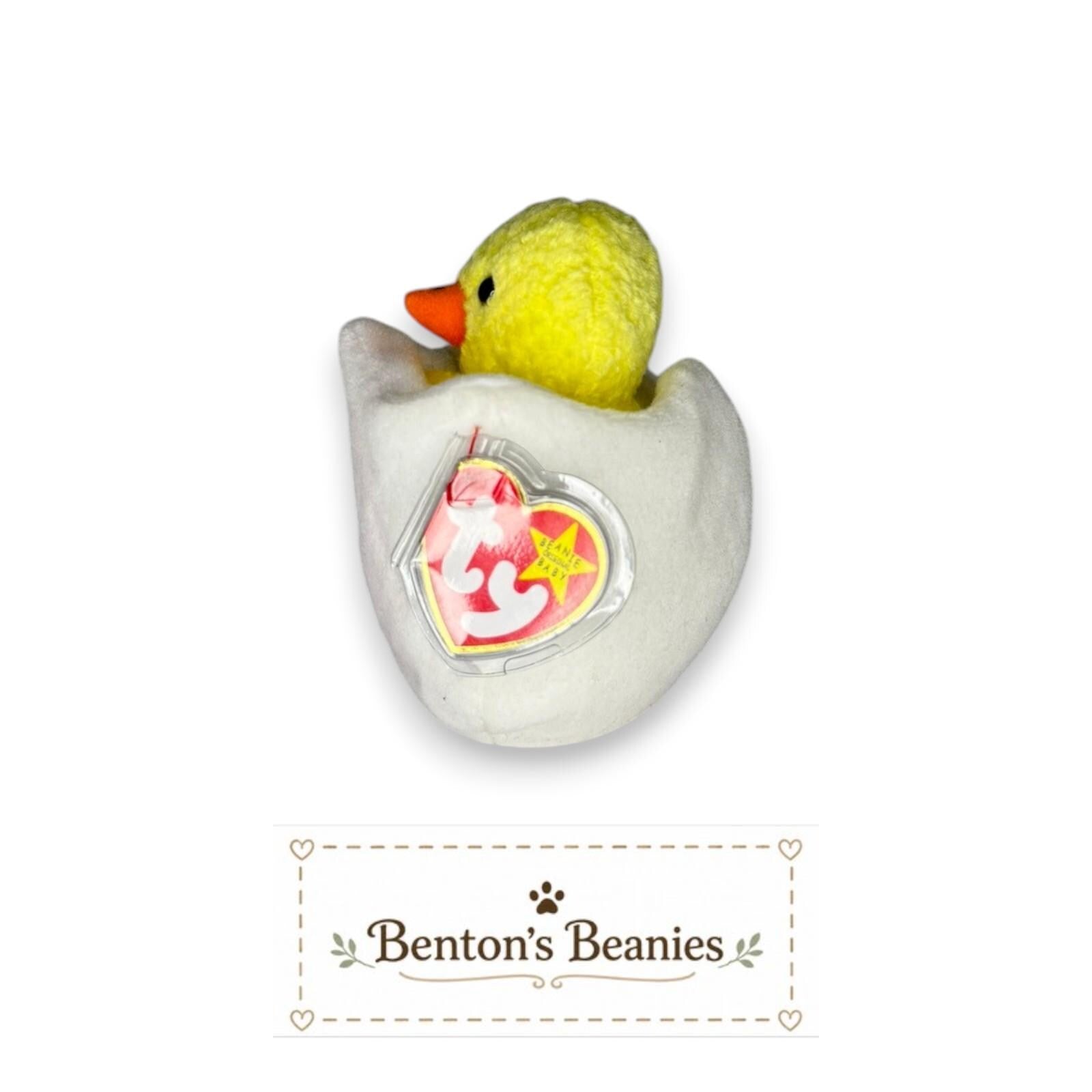 Eggbert the Egg/Chick TY Beanie Baby | Mint Heart & Tush Tag