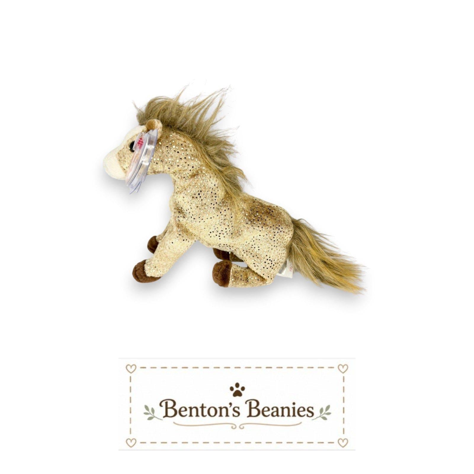 Filly the Horse Ty Beanie Baby | Golden Meadow Friend | Mint Heart Tag