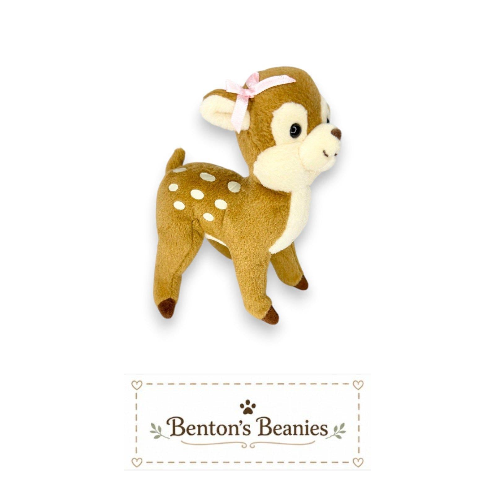Honey the Deer Ty Beanie Baby | Pink Bow Forest Friend | Mint Heart Tag