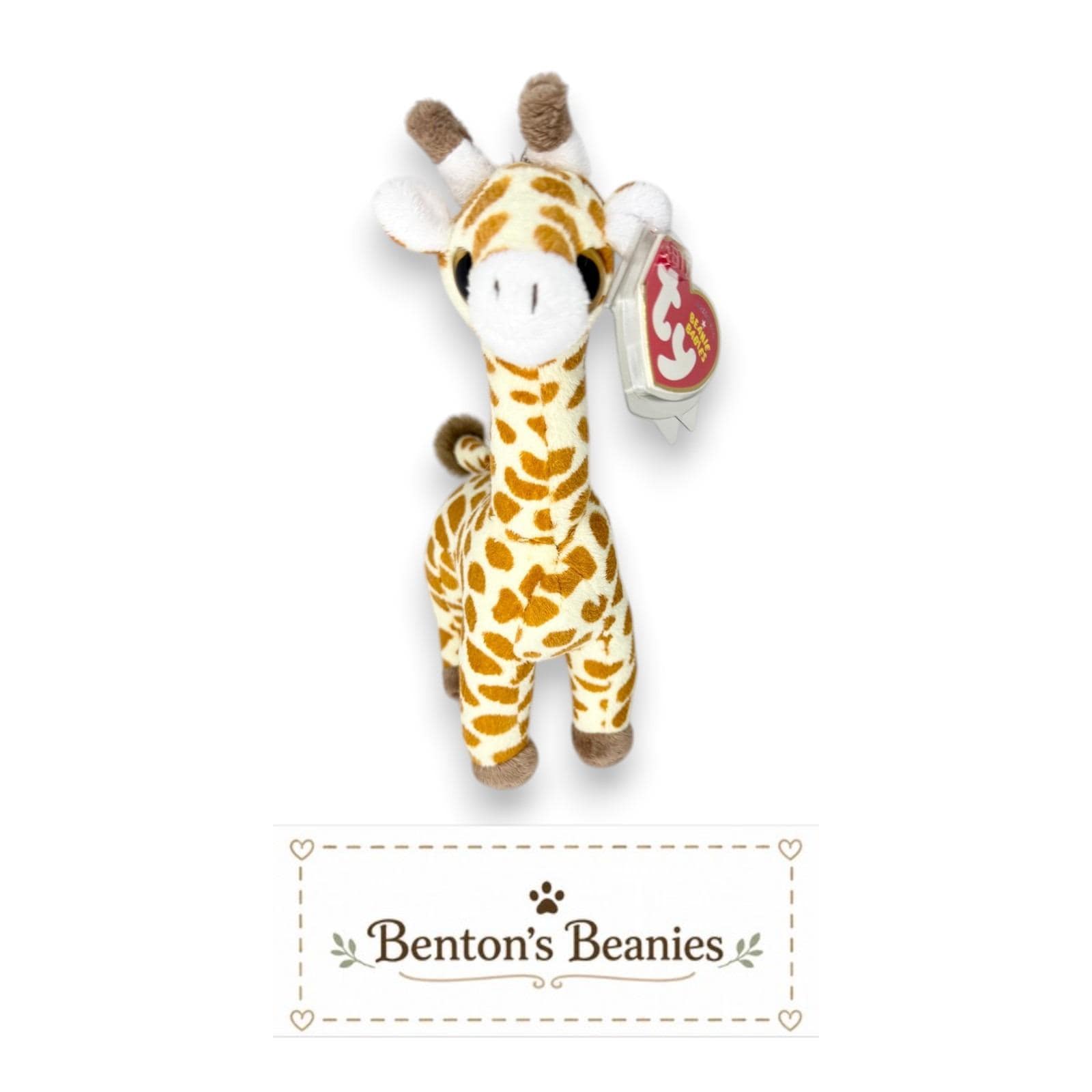 Topper the Giraffe Ty Beanie Baby | Treetop Explorer | Mint Heart Tag