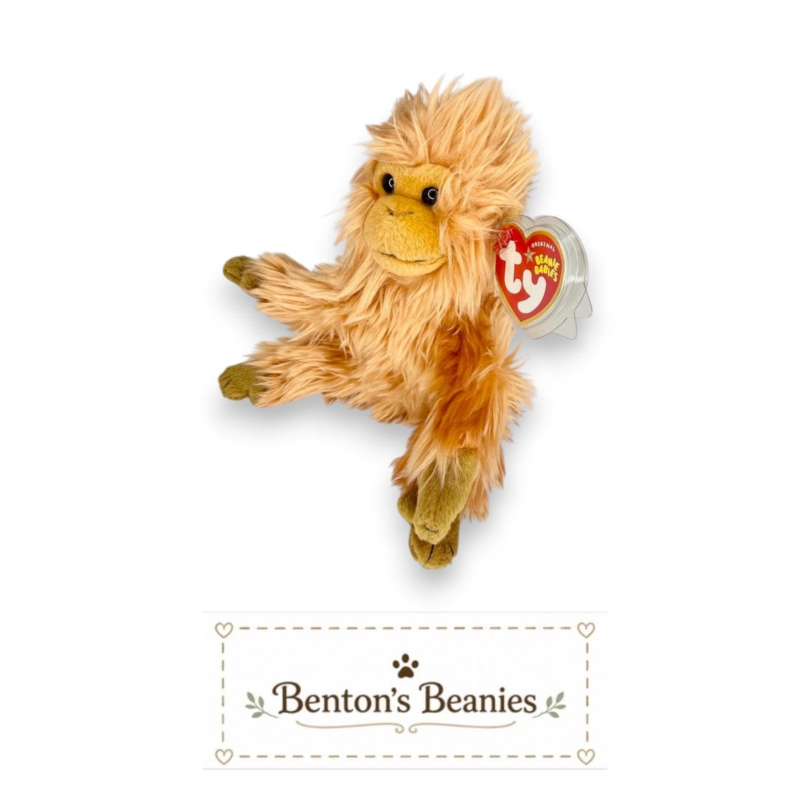 Caipora the Golden Lion Tamarin Ty Beanie Baby | Jungle Pal | Mint Heart Tag