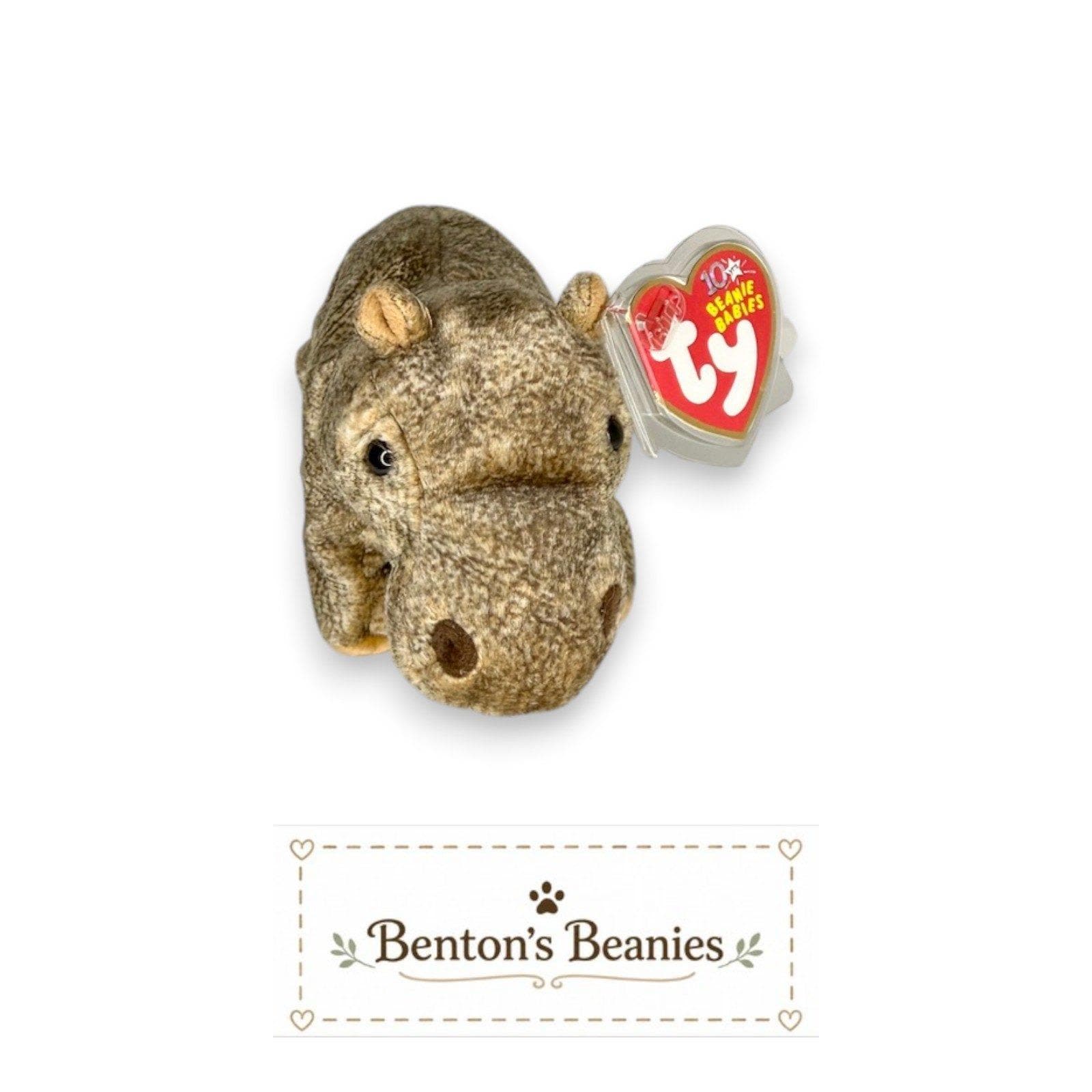 Tubbo the Hippo Ty Beanie Baby | Riverbank Lounger | Mint Heart Tag