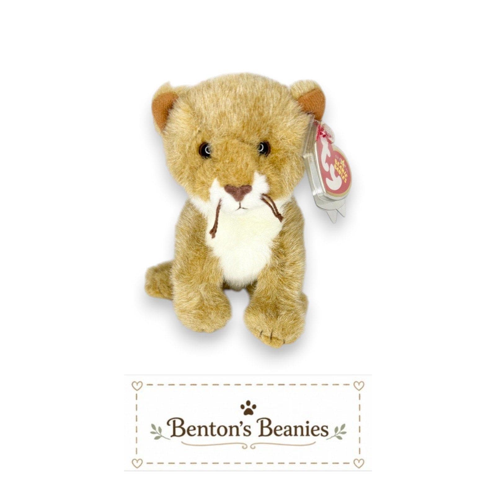 Manes the Lion Ty Beanie Baby | Savannah King | Mint Heart Tag
