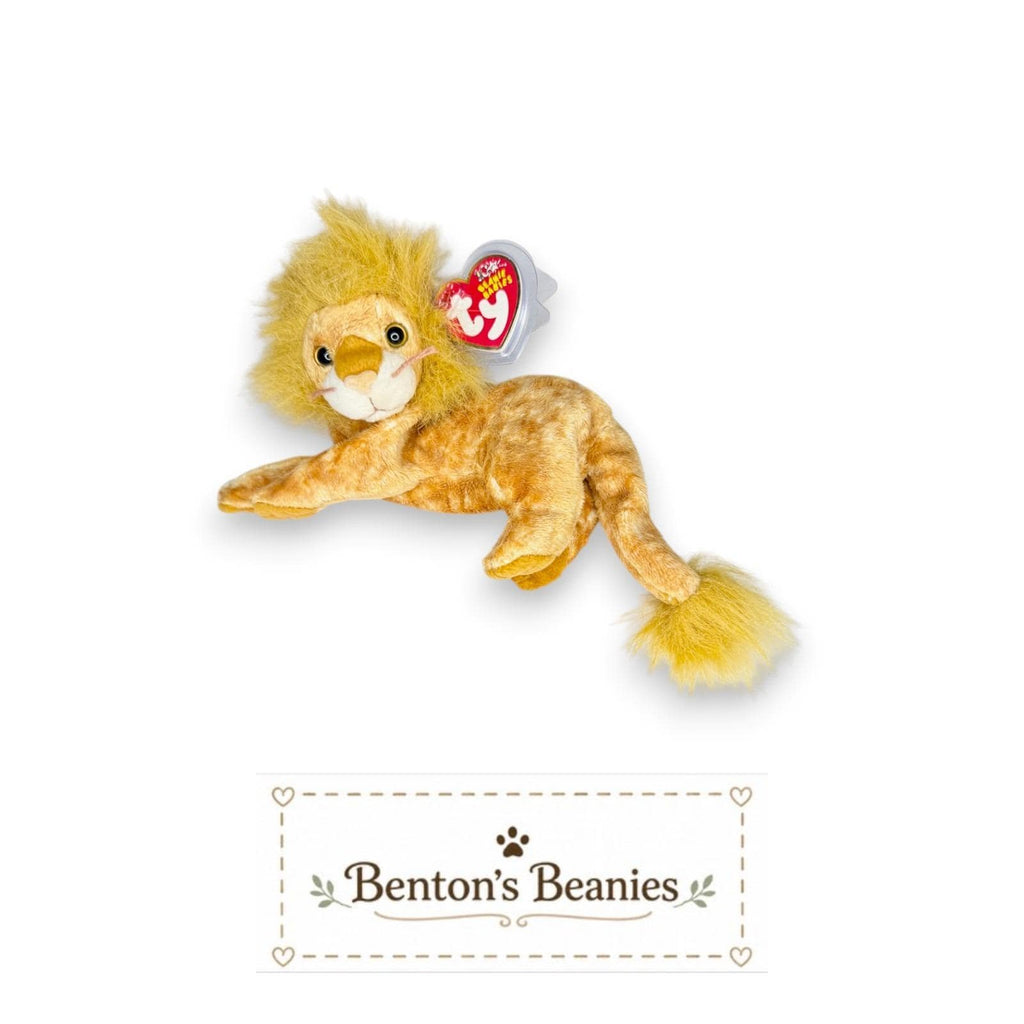 Orion the Lion Ty Beanie Baby | Sunset Sentinel | Mint Heart Tag