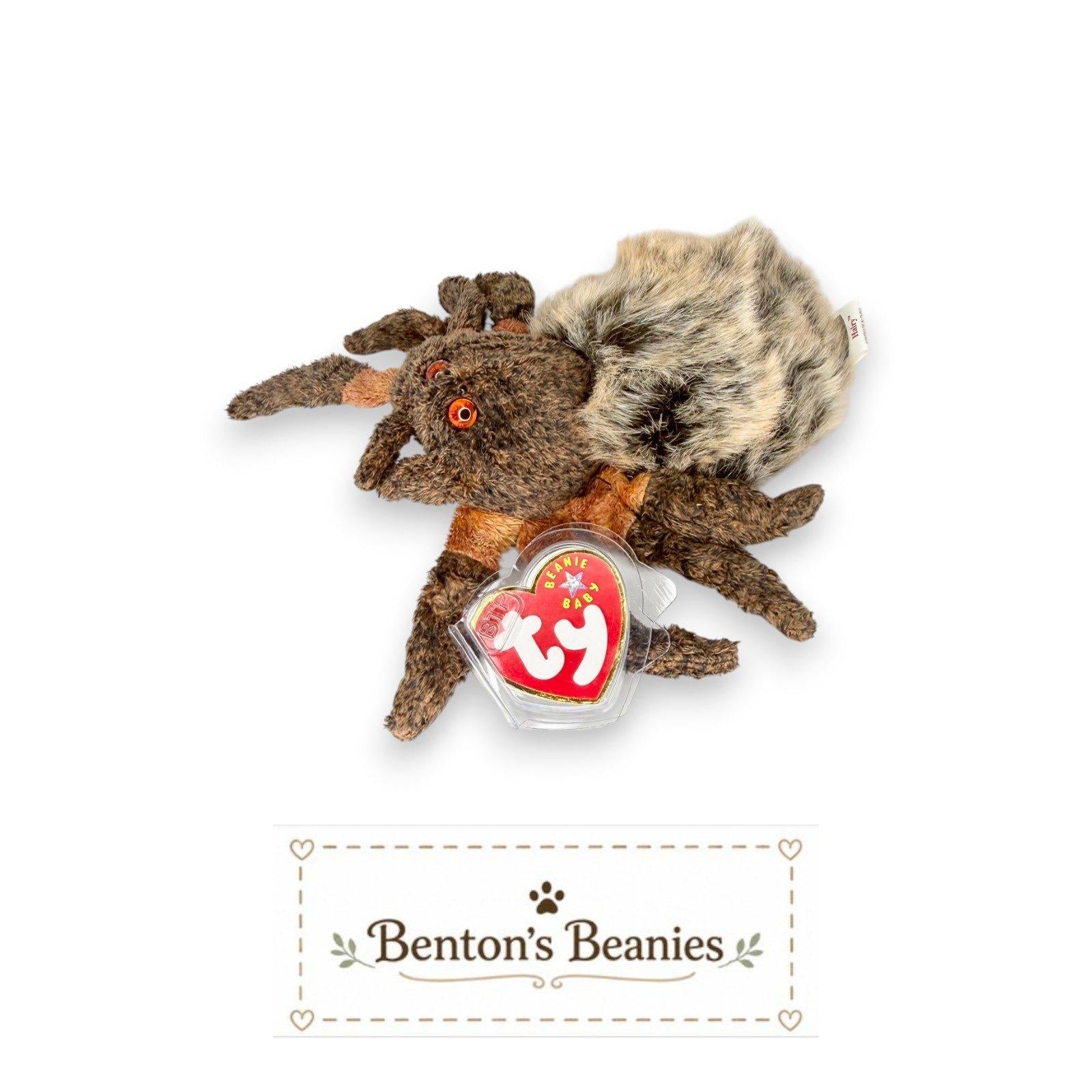Hairy the Spider Ty Beanie Baby | Web Weaver | Mint Heart Tag