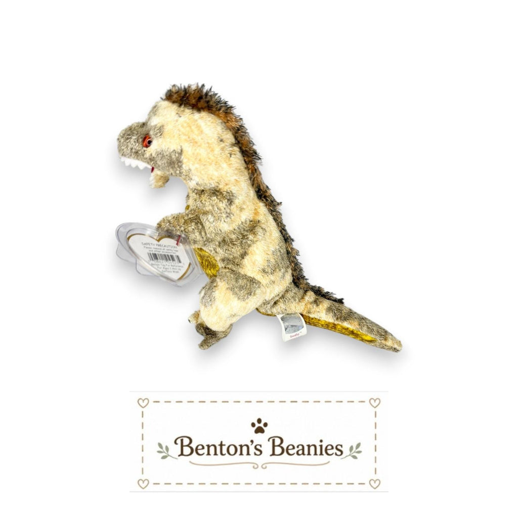 Toothy the T-Rex Ty Beanie Baby | Prehistoric Smiler | Mint Heart Tag