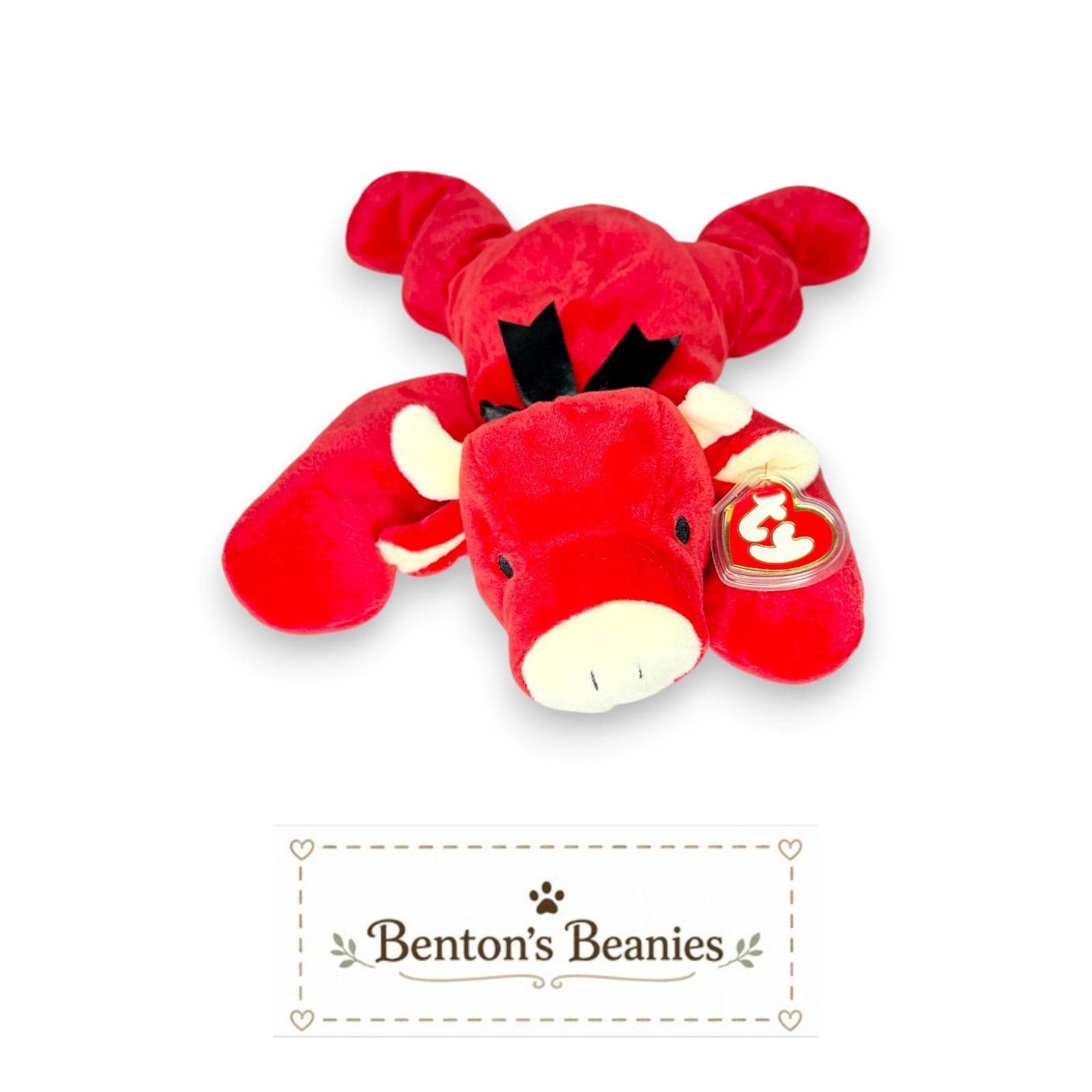 Red the Bull TY Pillow Pal | Barnyard Buddy | Mint Heart Tag