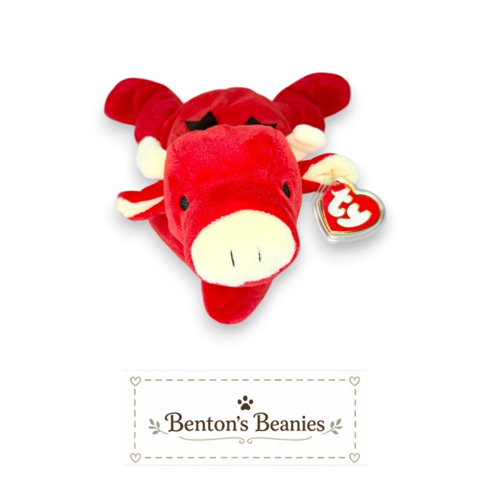 Red the Bull TY Pillow Pal | Barnyard Buddy | Mint Heart Tag