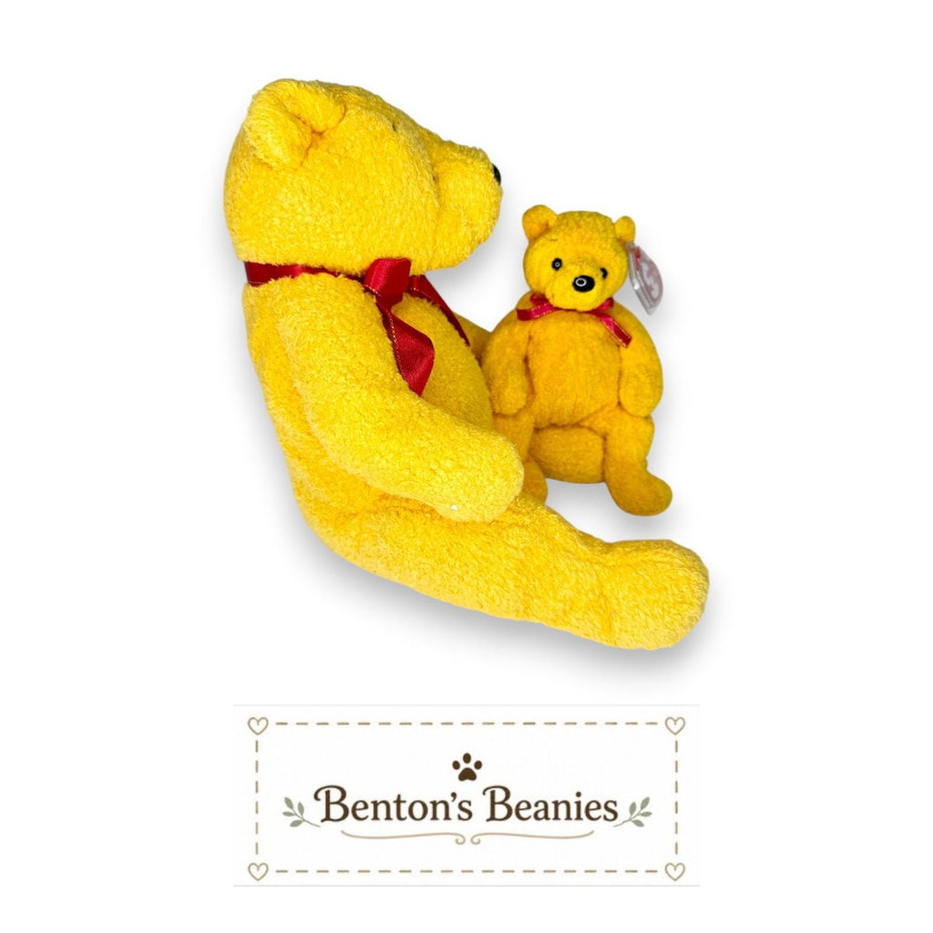 Poopsie the Bear Beanie Baby & Beanie Buddy | Honey Hugsy | Mint Heart Tags