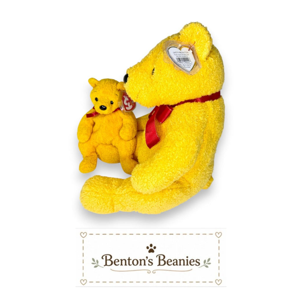 Poopsie the Bear Beanie Baby & Beanie Buddy | Honey Hugsy | Mint Heart Tags