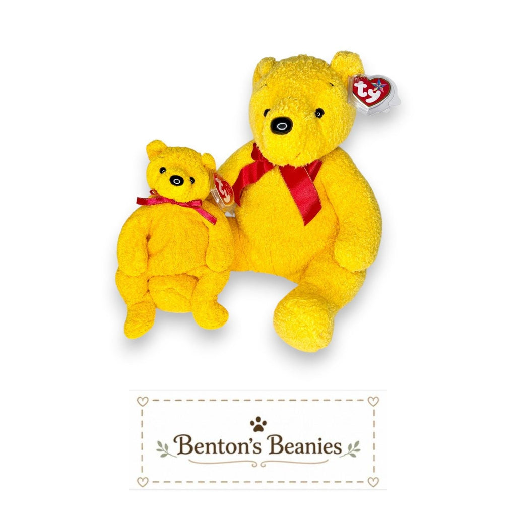 Poopsie the Bear Beanie Baby & Beanie Buddy | Honey Hugsy | Mint Heart Tags