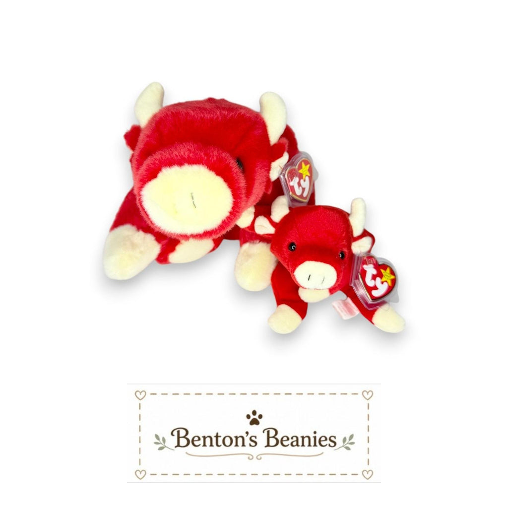 Snort the Bull Beanie Baby & Buddy | Barnyard Buddy | Mint Heart Tags