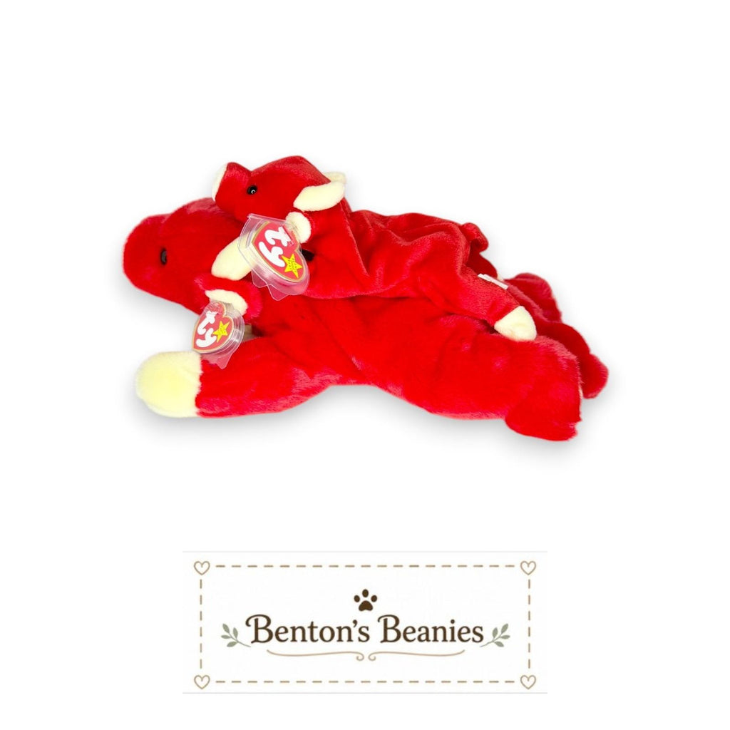 Snort the Bull Beanie Baby & Buddy | Barnyard Buddy | Mint Heart Tags