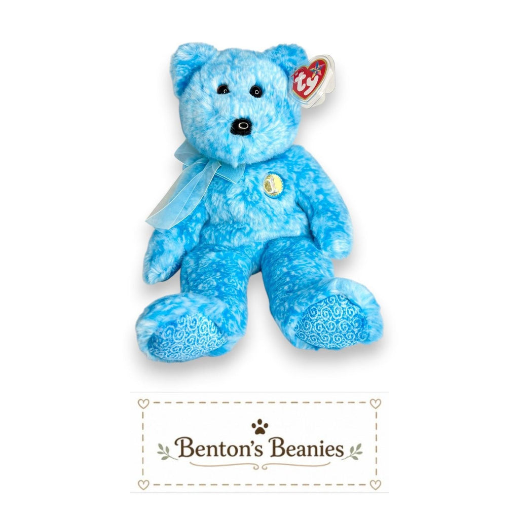 Classy the Bear Ty Beanie Buddy | Elegant Keepsake | Mint Heart Tag