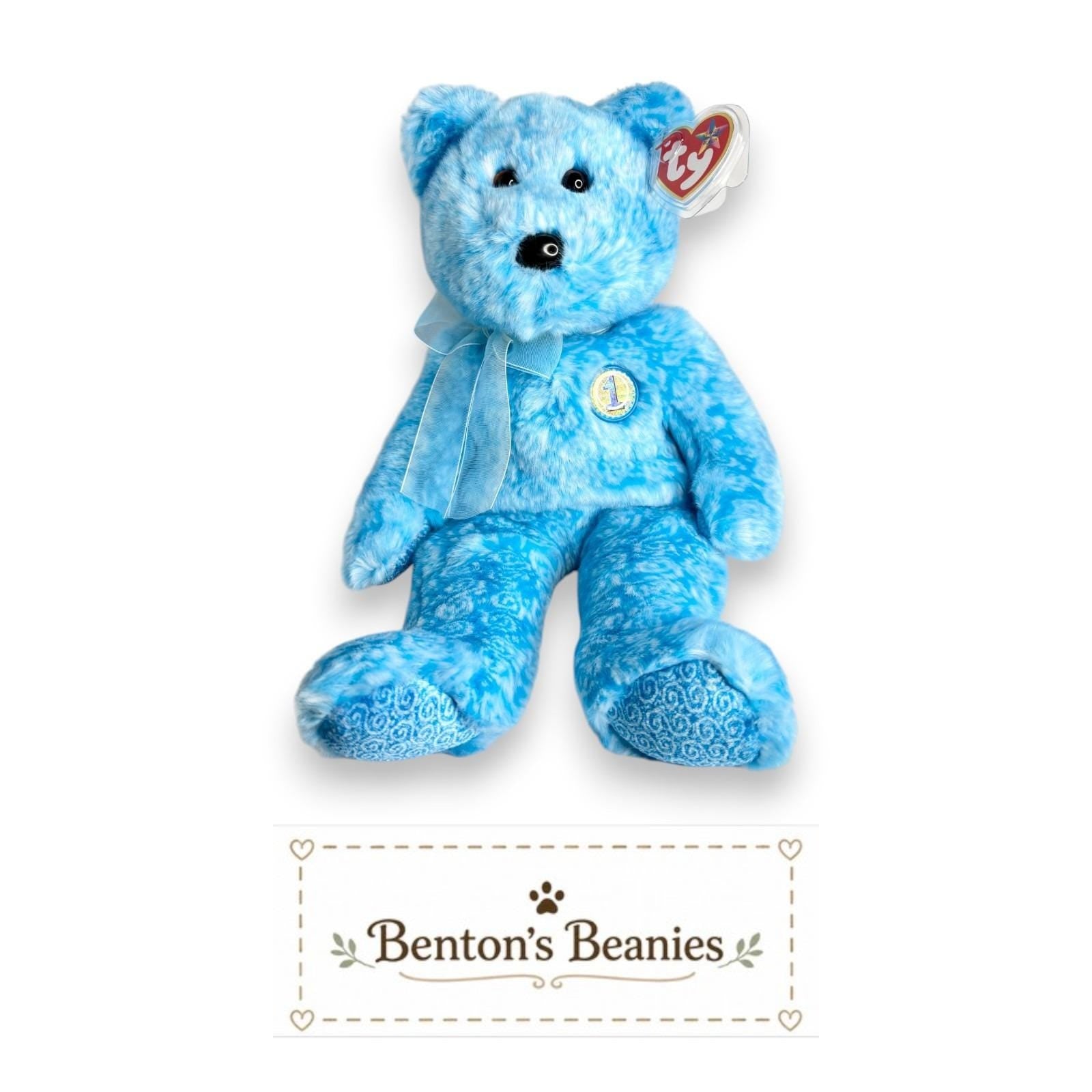 Classy the Bear Ty Beanie Buddy | Elegant Keepsake | Mint Heart Tag