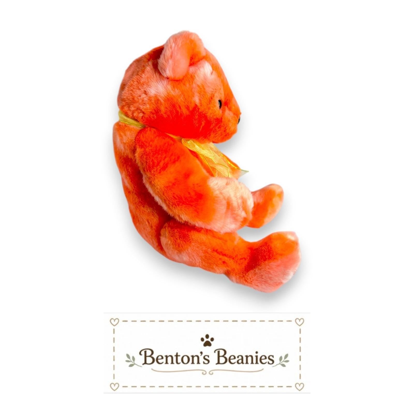 Tangerine the Bear Ty Beanie Buddy | Sunset Plush Sidekick | Mint Heart Tag
