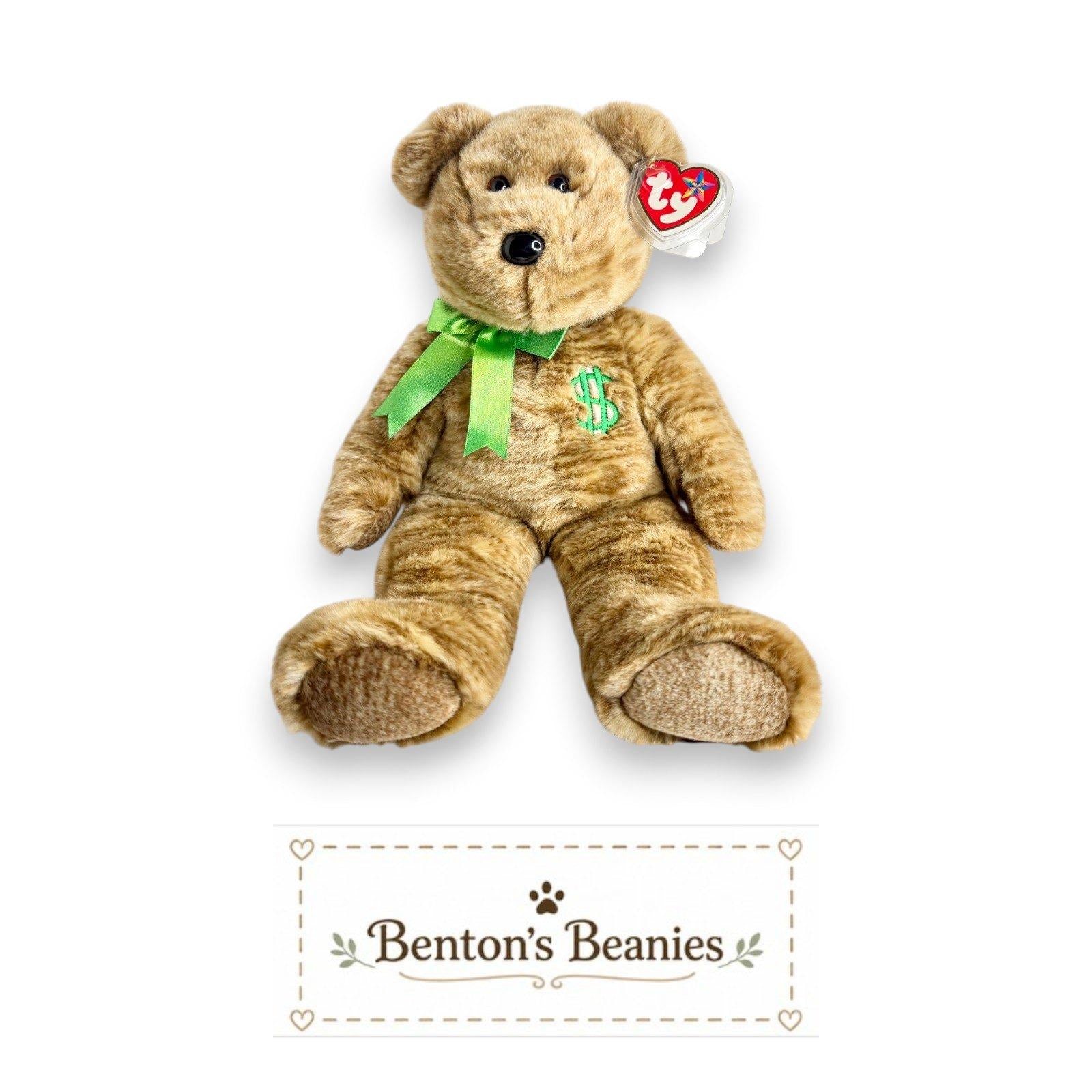 Billionaire the Bear Ty Beanie Buddy | Fortune Friend | Mint Heart Tag