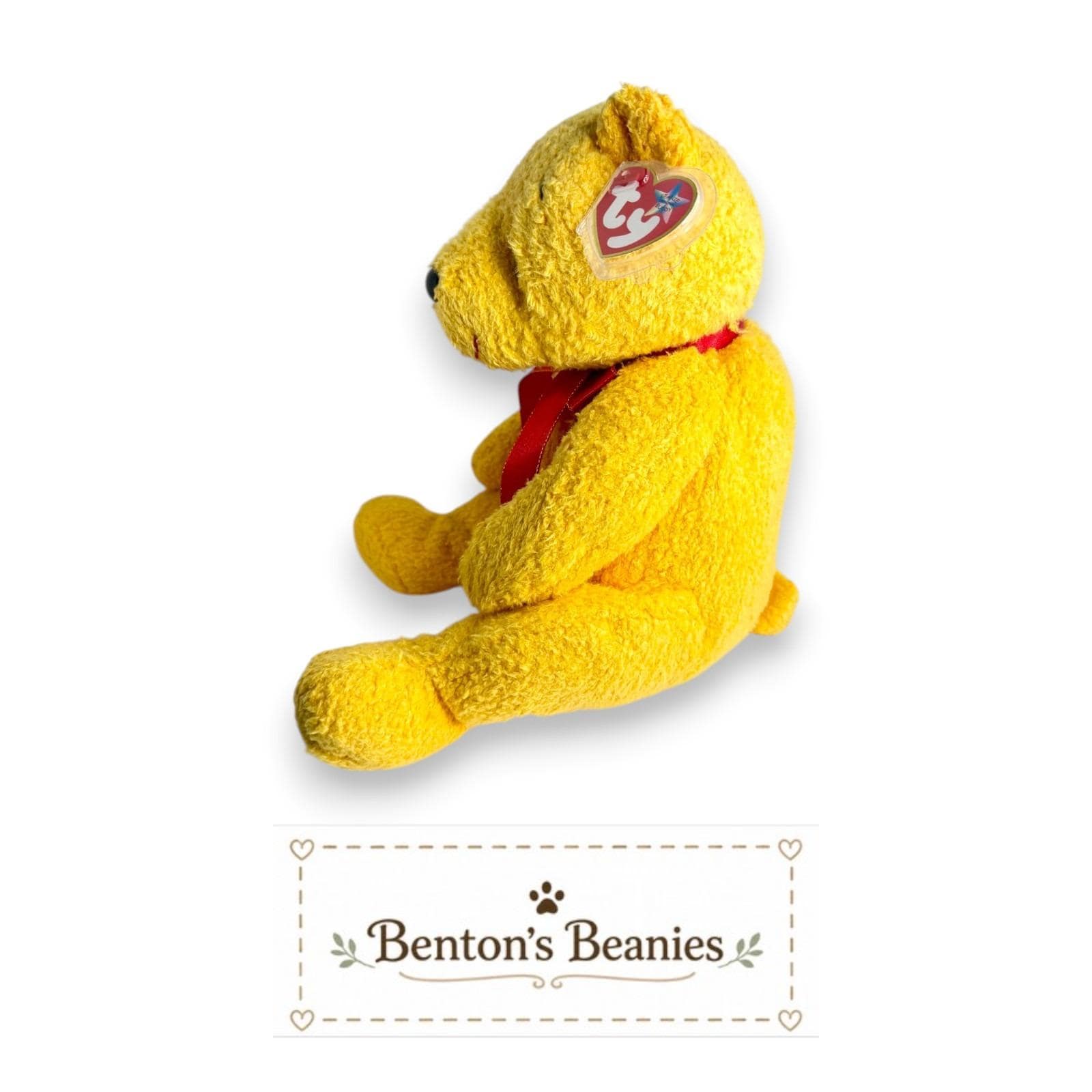 Poopsie the Bear Ty Beanie Buddy | Golden Glow | Mint Heart Tag