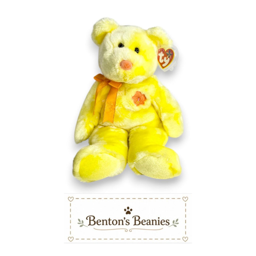 Bunga Raya the Bear Ty Beanie Buddy | Blooming Beauty | Mint Heart Tag