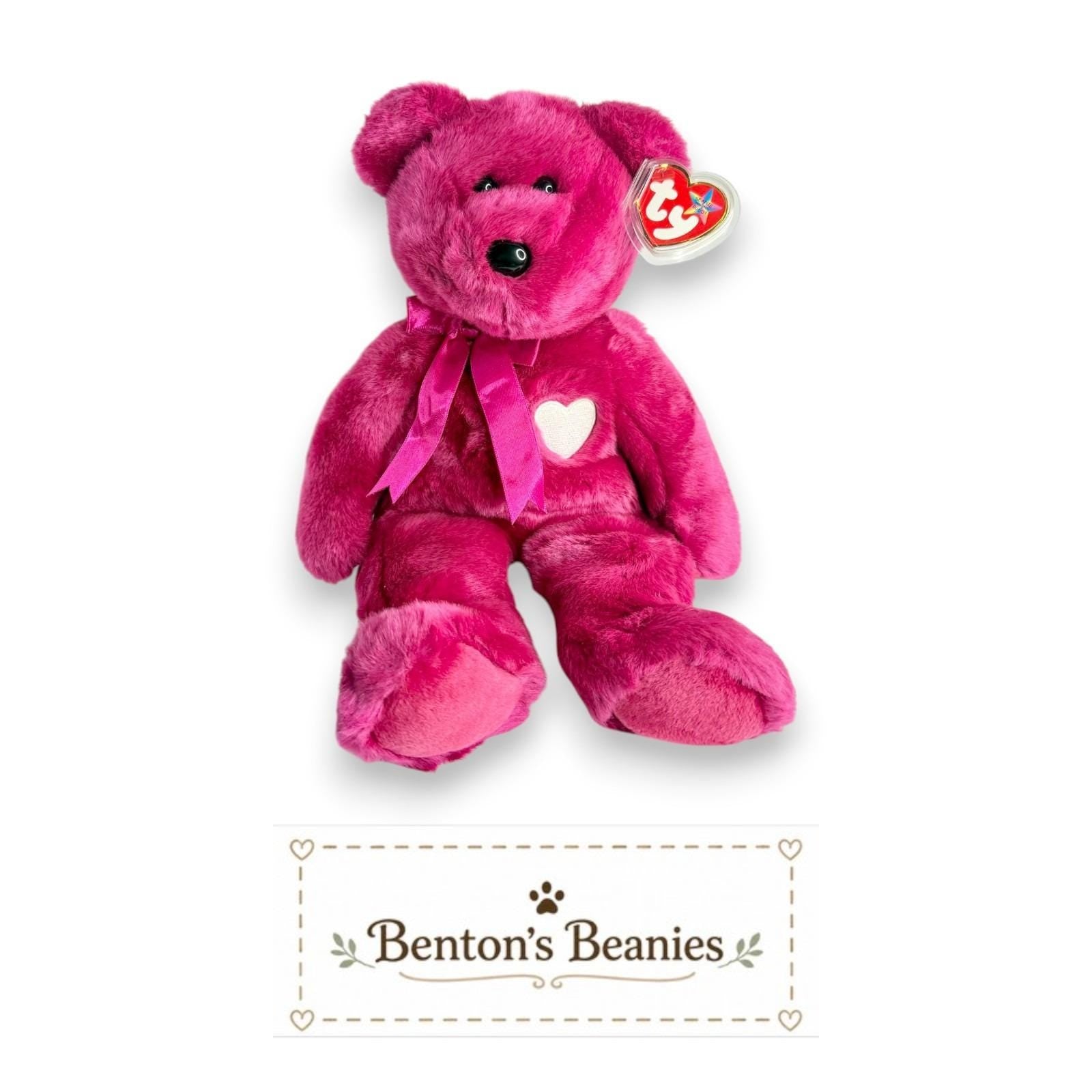 Valentina the Bear Ty Beanie Buddy | Sweetheart Keepsake | Mint Heart Tag