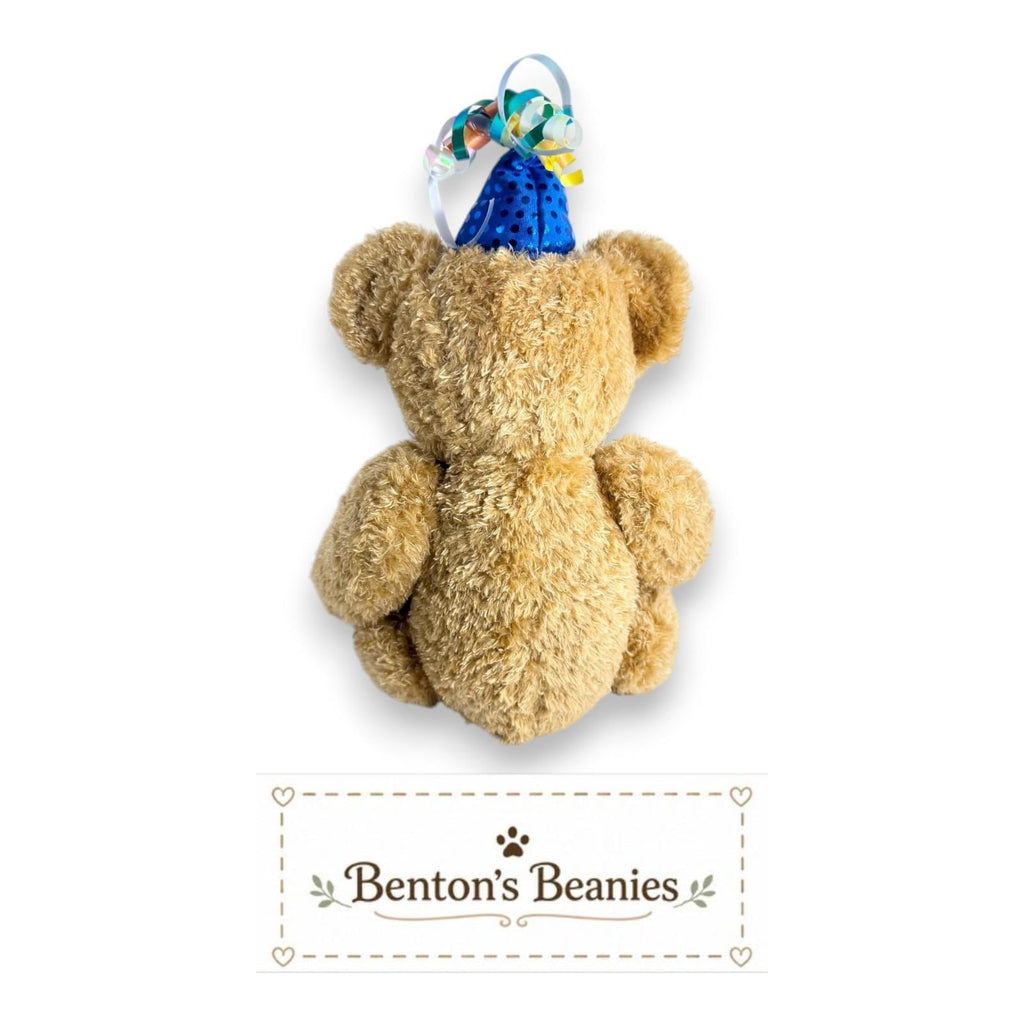 Happy Birthday Bear Ty Beanie Buddy | Blue Birthday Cheer | Mint Heart Tag