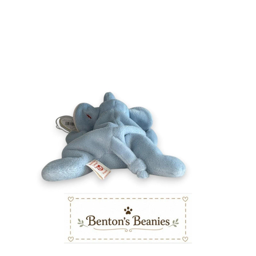 Peanut the Elephant Ty Beanie Baby | Powder Blue Pachyderm | Mint Heart Tag