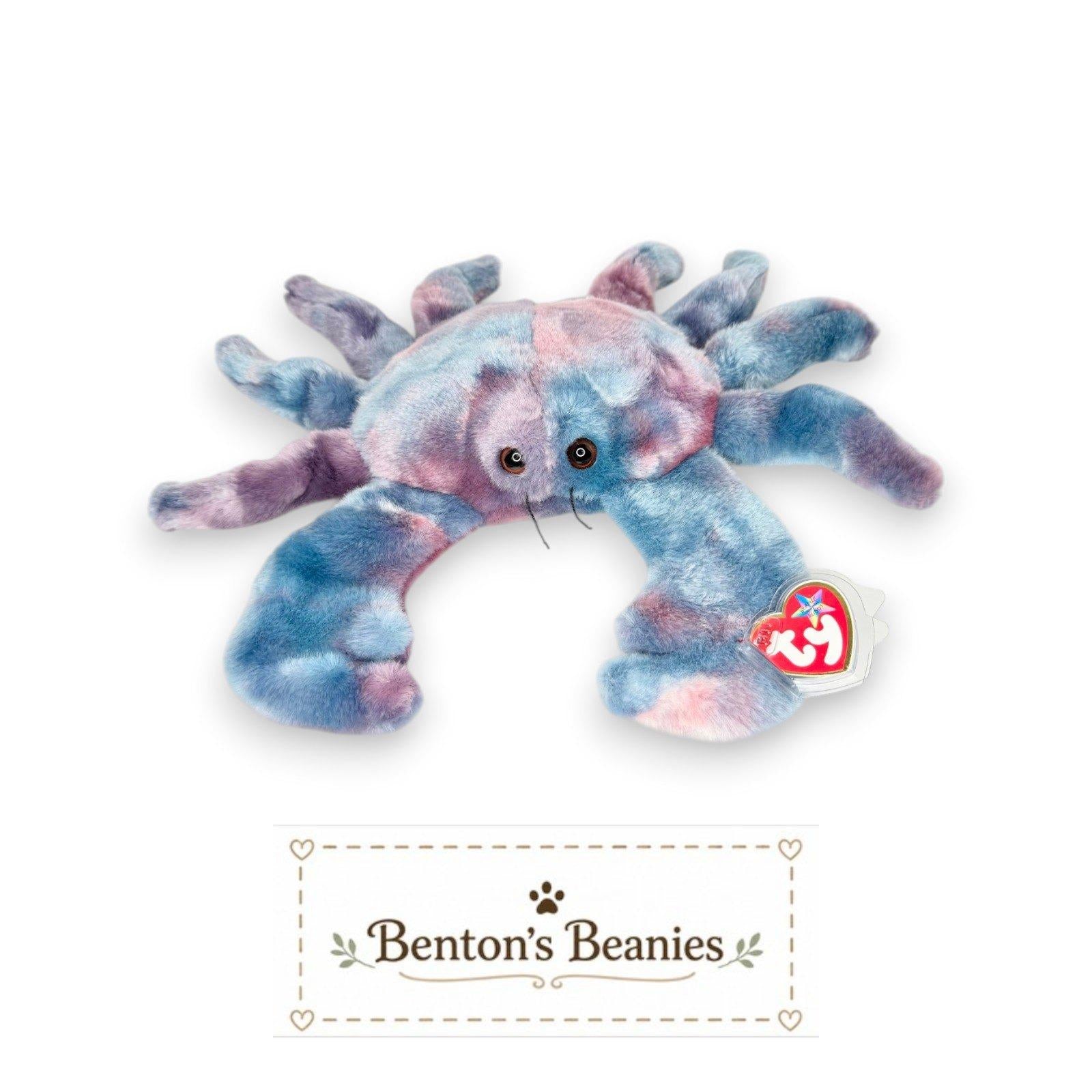 Digger the Crab Ty Beanie Buddy | Tie-Dye Tide Crawler | Mint Heart Tag
