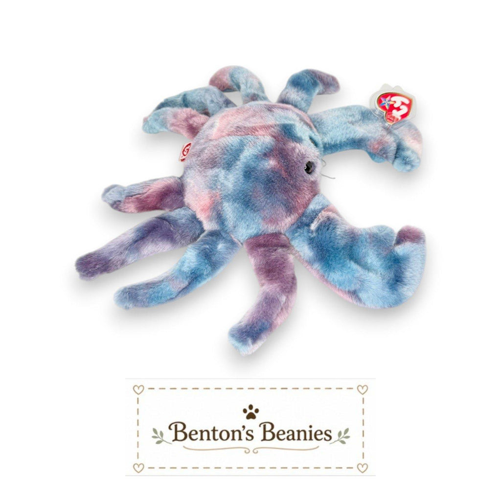Digger the Crab Ty Beanie Buddy | Tie-Dye Tide Crawler | Mint Heart Tag