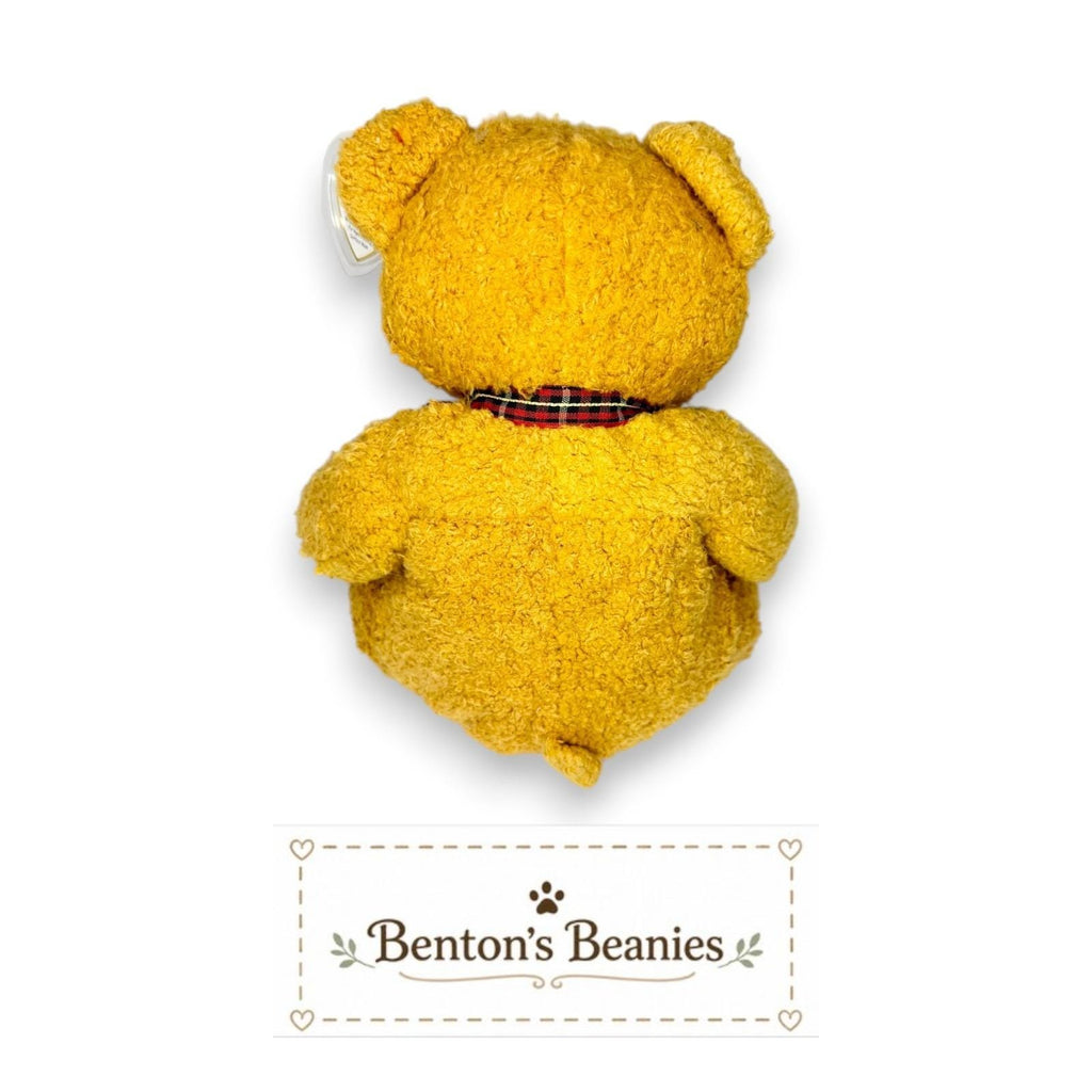 Woody the Bear Ty Beanie Buddy | Golden Teddy Treasure | Mint Heart Tag